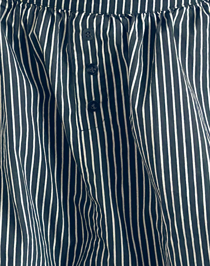Arife Mini Skirt in Black and Grey Mono Stripe - Image 6