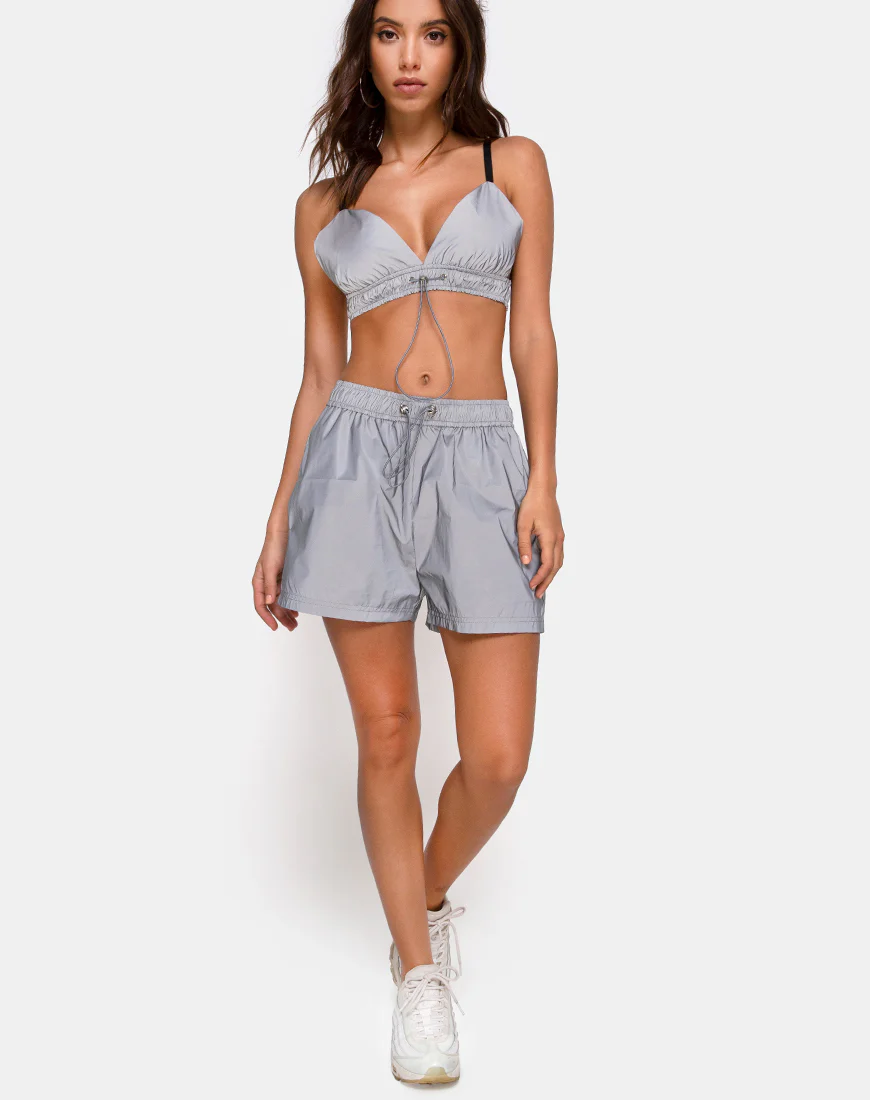 Aruna Short in Reflective Silver - Image 4