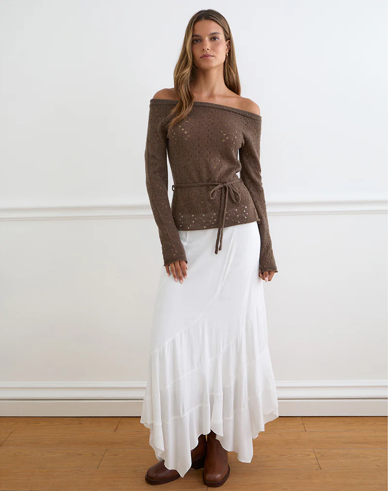 Arutala Long Sleeve Top in Knit Brown - Image 2