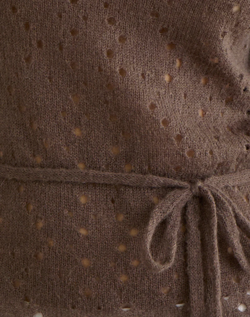 Arutala Long Sleeve Top in Knit Brown - Image 6