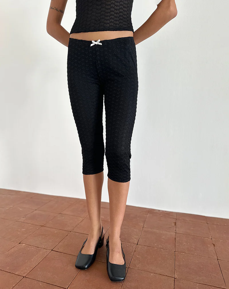 Asih Capri Trousers in Black Heart Lace - Image 3