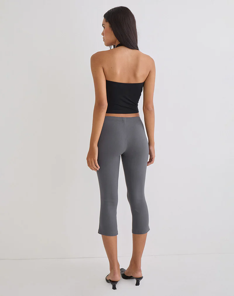 Asla Cropped Capri Trouser in Stretch Tailoring Charcoal - Image 3