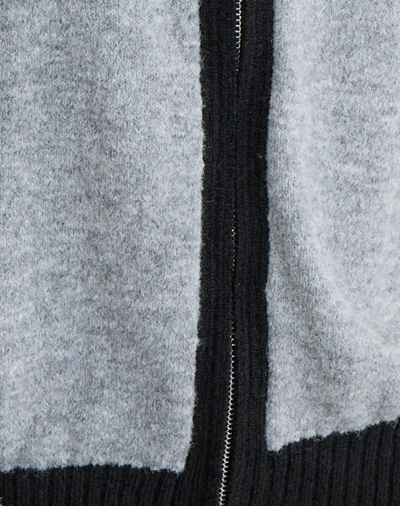 Asrar Jumper in Knit Grey and Black - Image 5