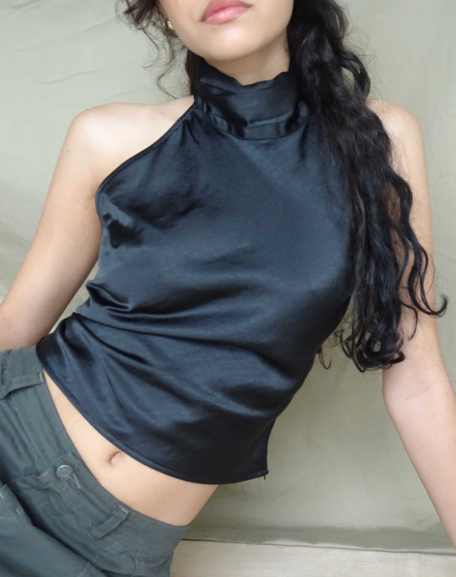 Ataina Top in Satin Black - Image 3