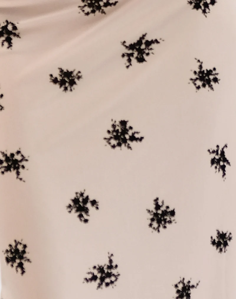 Atira Midi Skirt in Cluster Ditsy Floral Flock Nude - Image 6