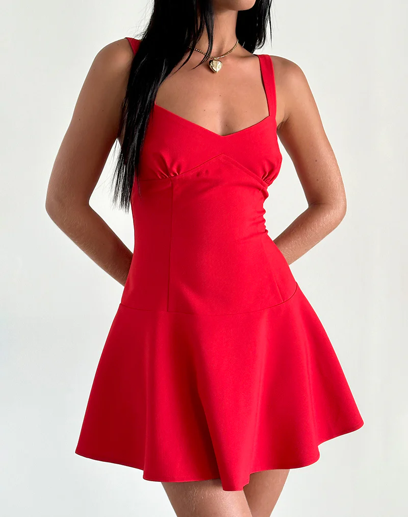 Audra Mini Dress in Red - Image 4