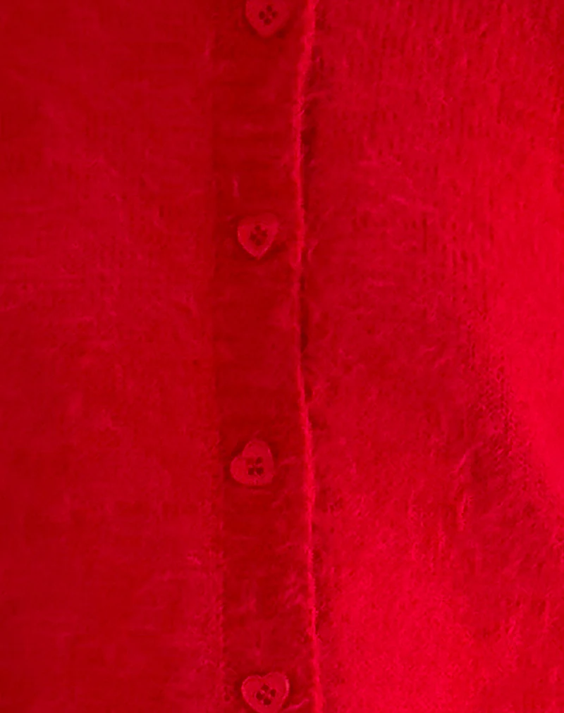 Audrina Cardigan in Fluffy Red - Image 5
