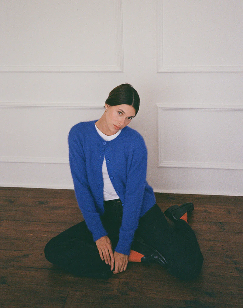 Audrina Cardigan in Fluffy Cobalt Blue - Image 6