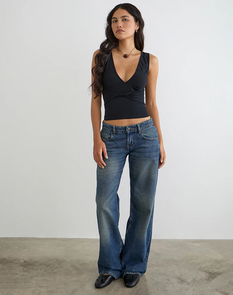 August Tank Top in Rayon Jersey Black - Image 3