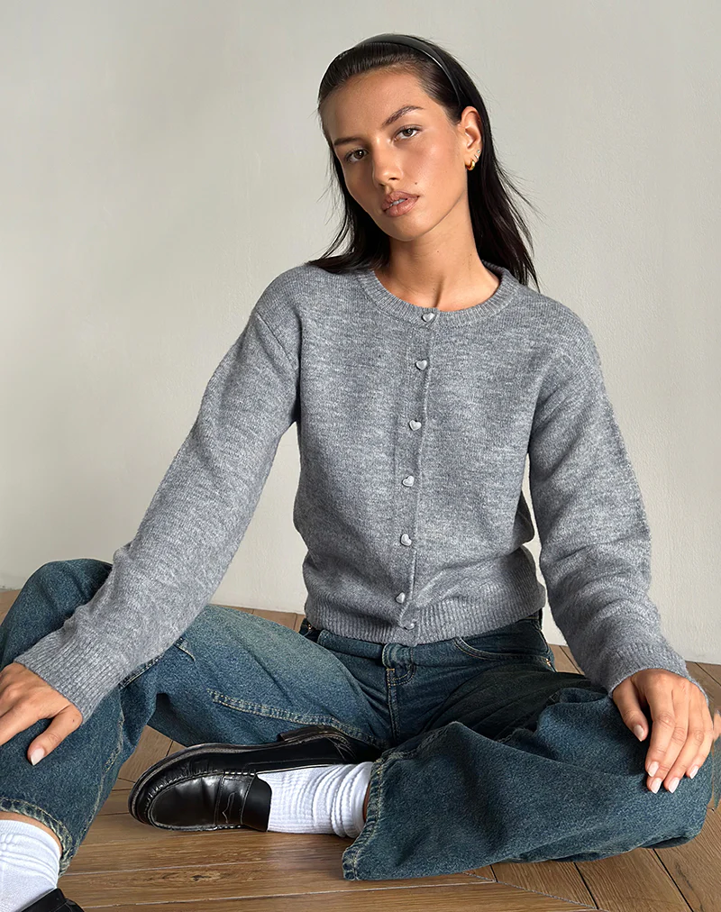 Aura Cardigan in Dusty Grey - Image 4
