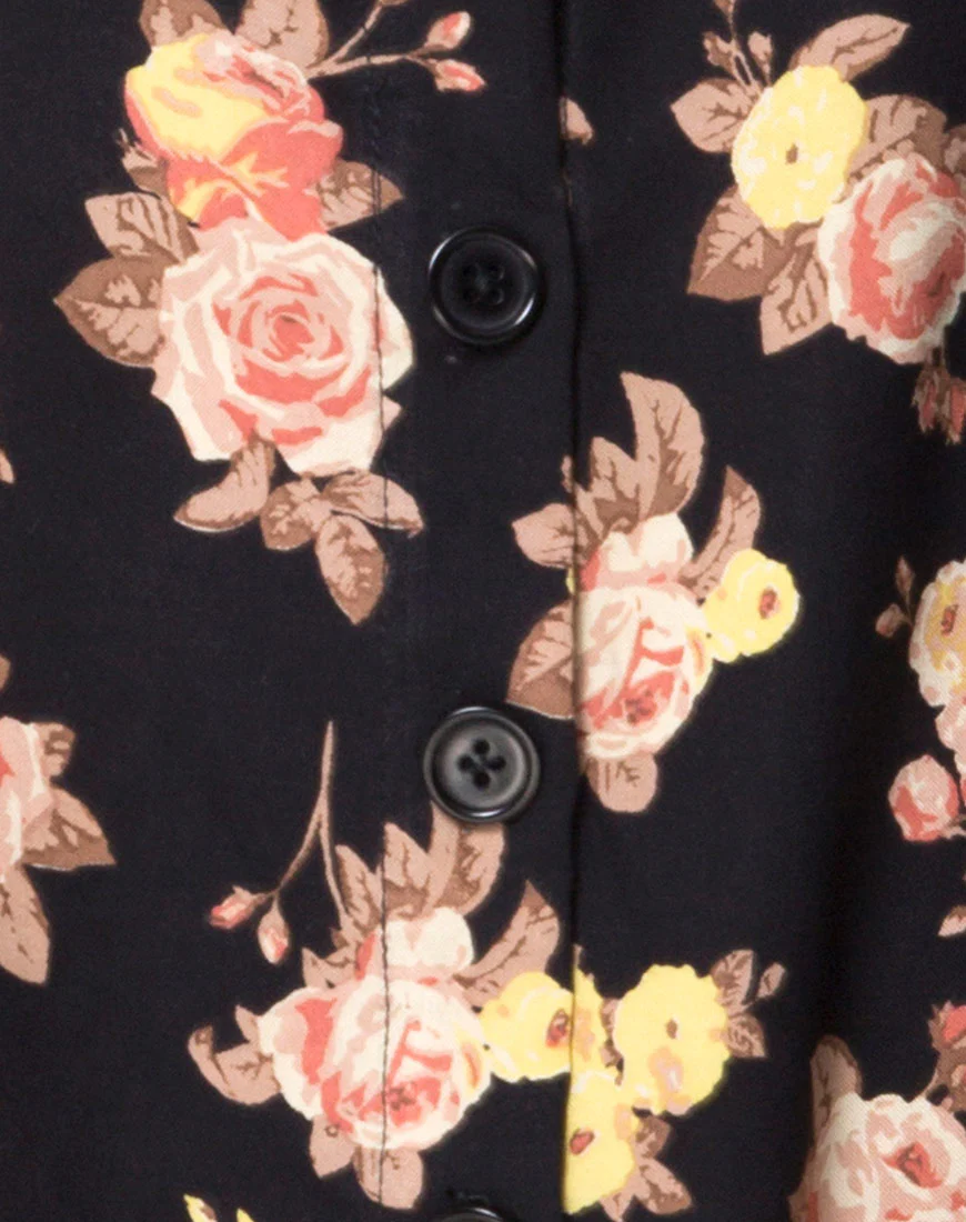 Auvaly Slip Dress in Antique Rose Black - Image 5