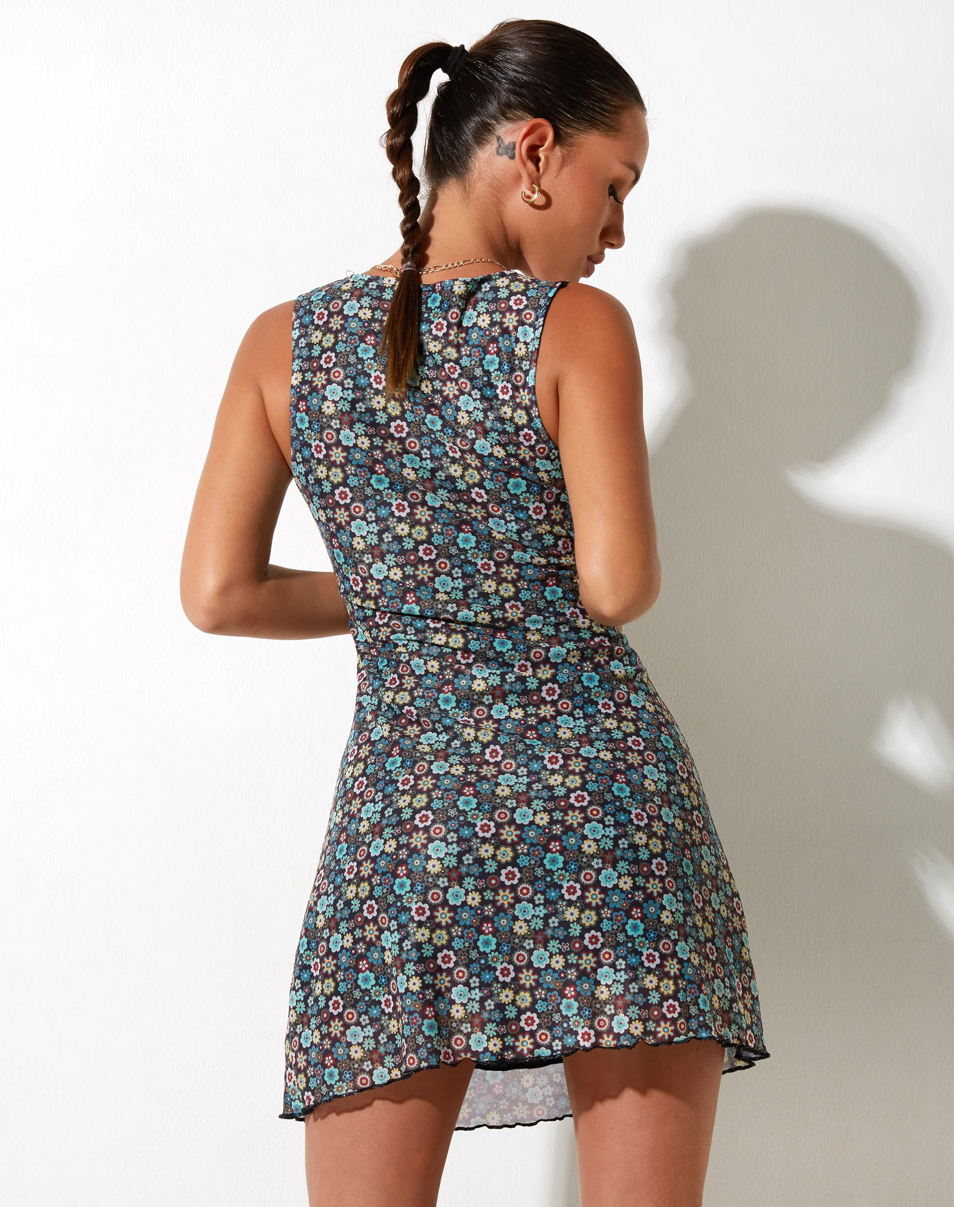 Avalie Mini Dress in Folk Floral - Image 3