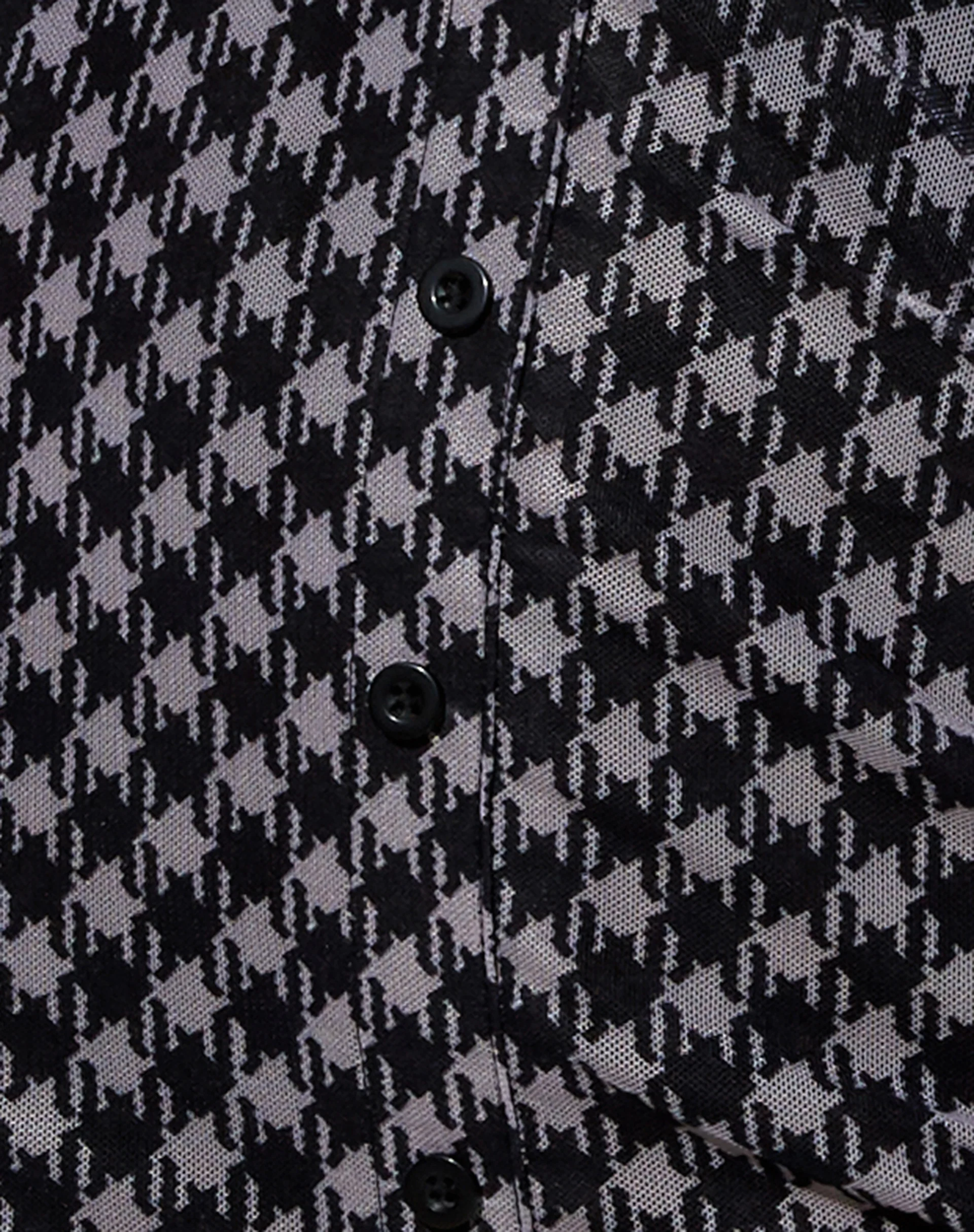 Avaya Dress in Mesh Diagonal Dogtooth Black and Tan - Image 5