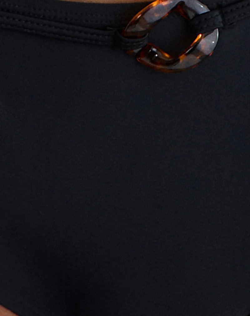 Avi Swim Short in Black with Tie Belt O Ring - Image 5