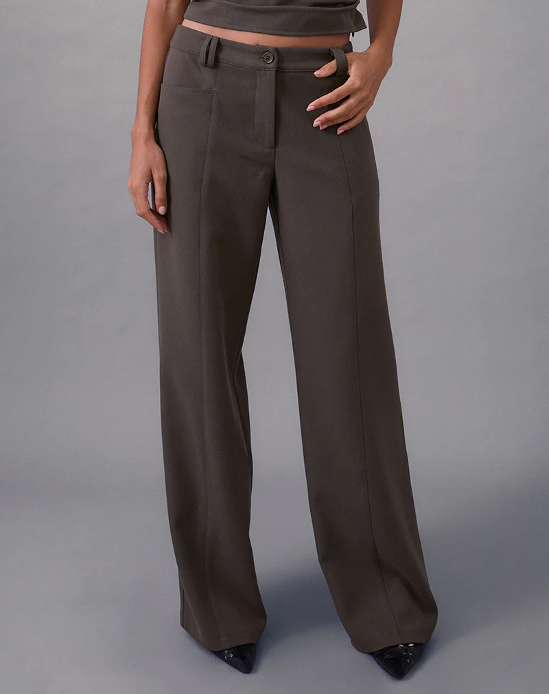 Avina Trouser in Tailoring Dark Olive - Image 2