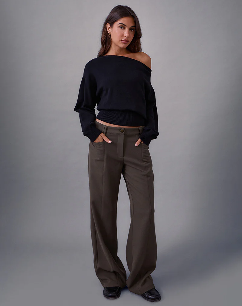 Avina Trouser in Tailoring Dark Olive - Image 3