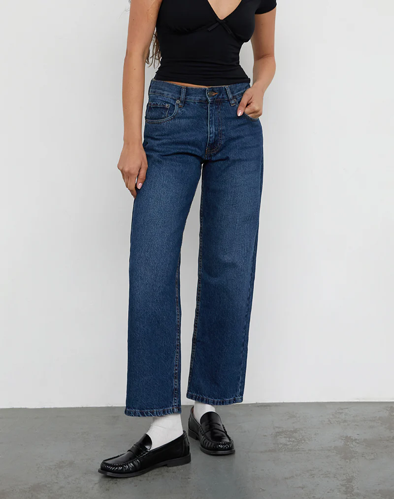 Mid Rise Awkward Parallel Jeans in Mid Blue Used - Image 2