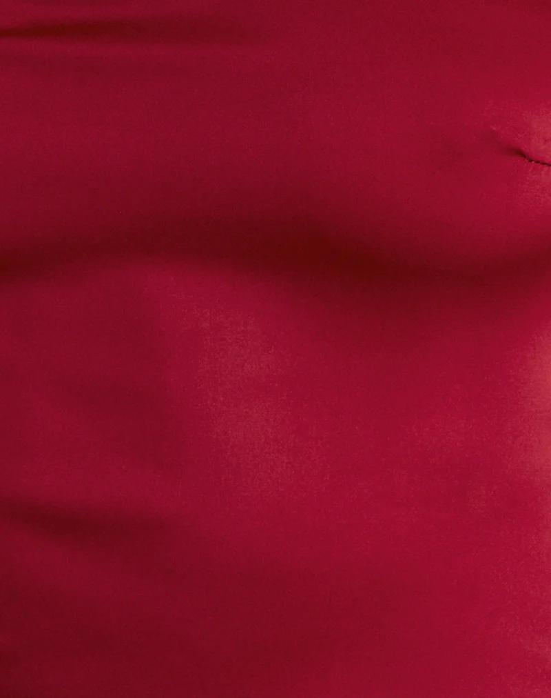 Ayaka Lace Up Corset Top in Satin Red - Image 5