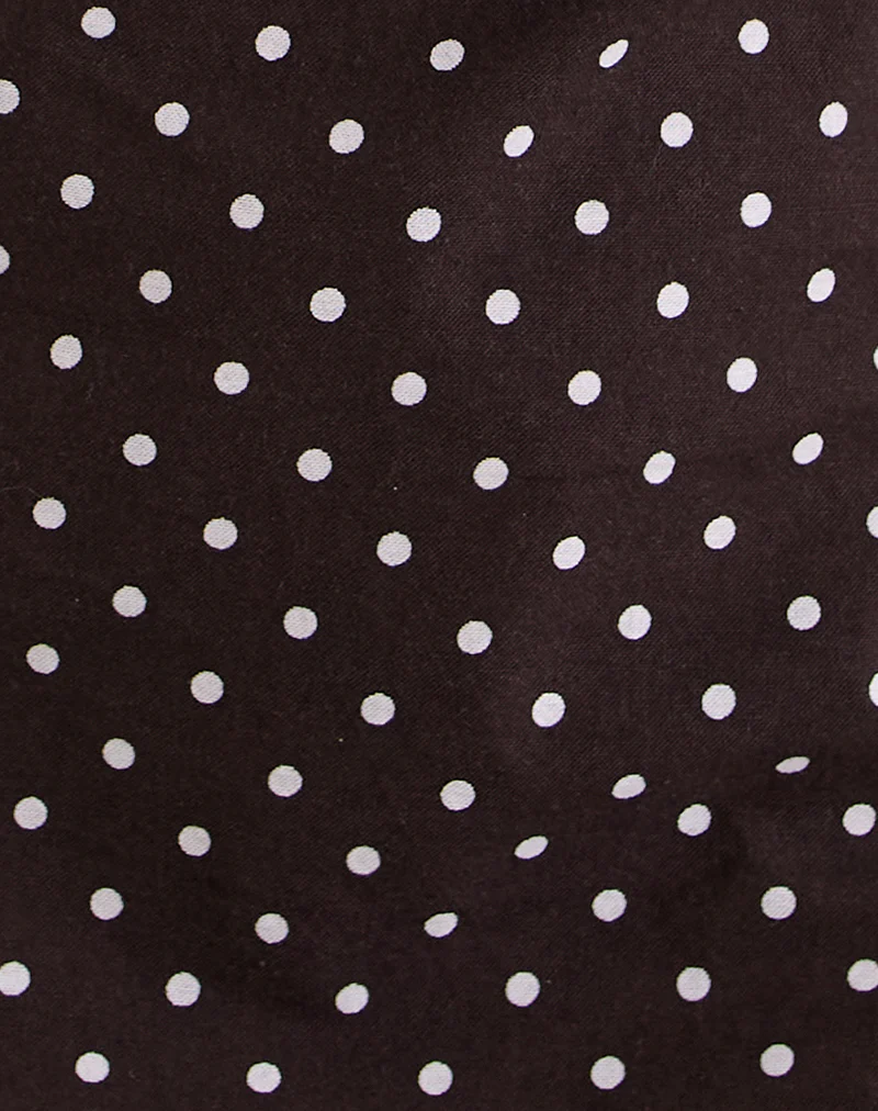 Ayana Open Back Mini Dress in Medium Polka Brown - Image 7
