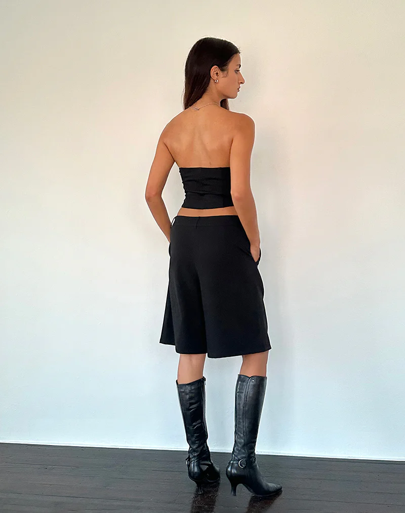 Ayna Longline Shorts in Tailoring Black - Image 5