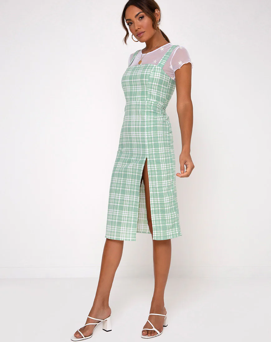 Ayuka Midi Dress in Table Cloth Neo Mint - Image 2