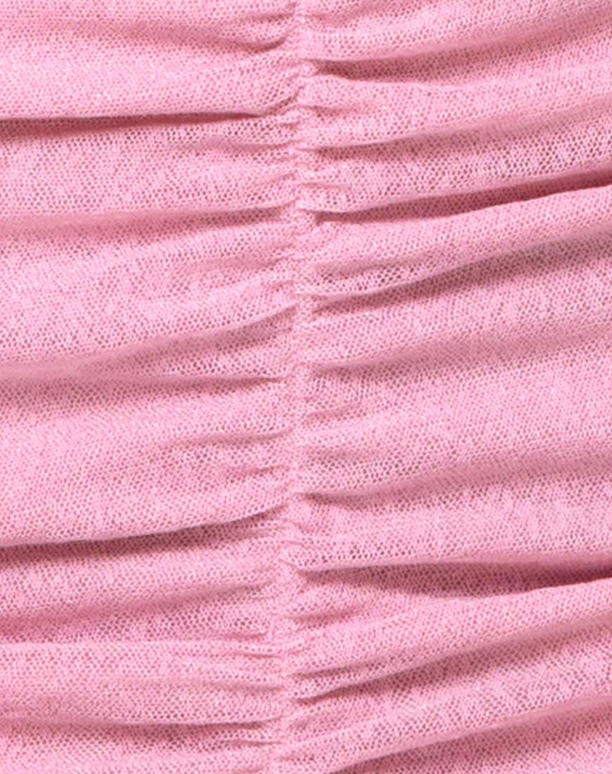 Azalea Off The Shoulder Dress in Sheer Knit Blush - Image 5