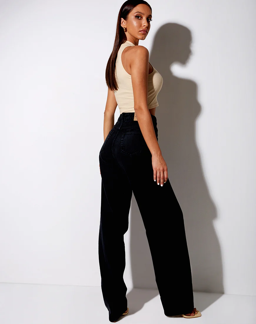 Azura Crop Top in Rib Sand - Image 4