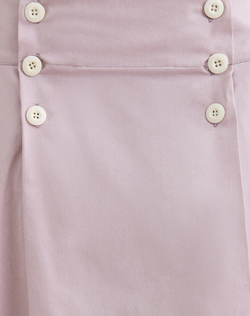 Babete Pleat Midi Skirt in Cotton Twill Soft Pink - Image 5