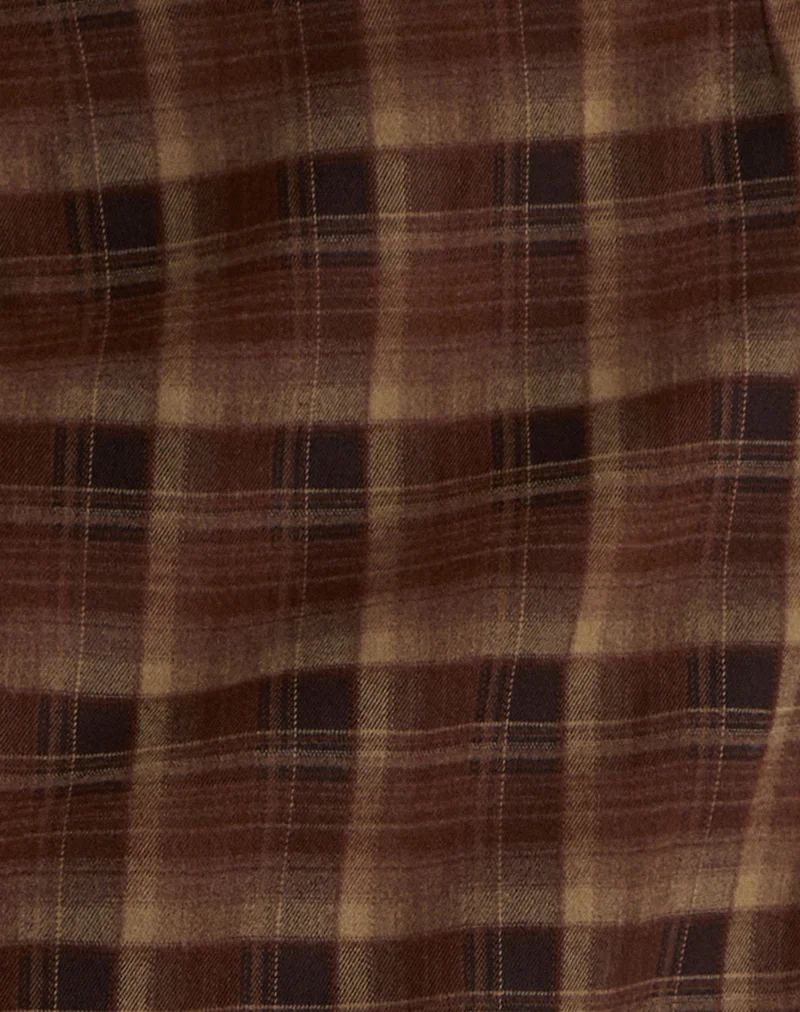 Badria Midi Skirt in Tartan Brown Red - Image 6