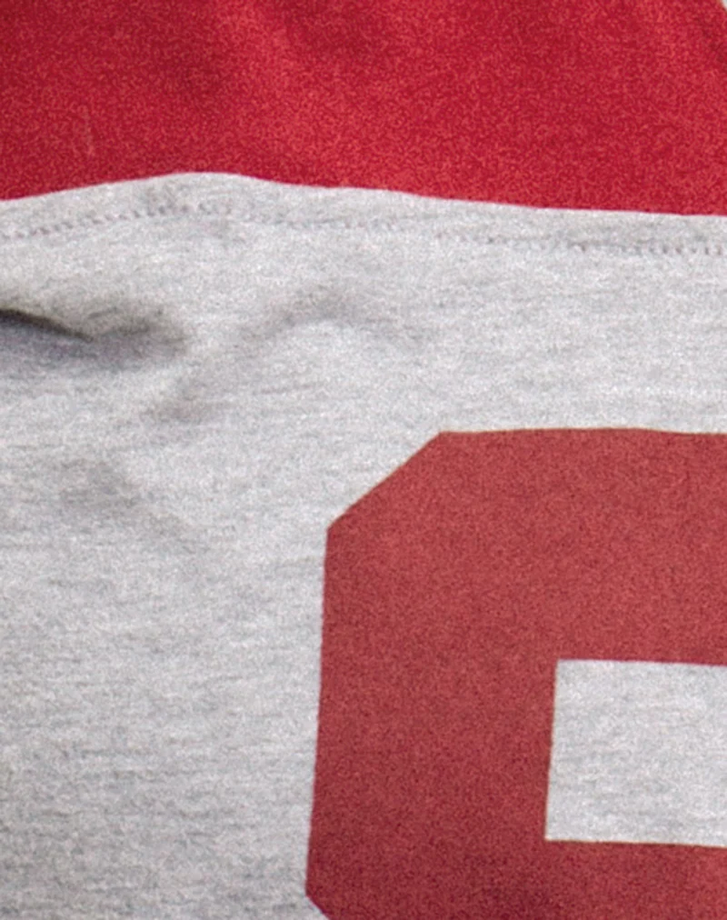 Balap Oversized Top in Grey Marl and Adrenaline Red with '86' Emb - Image 6