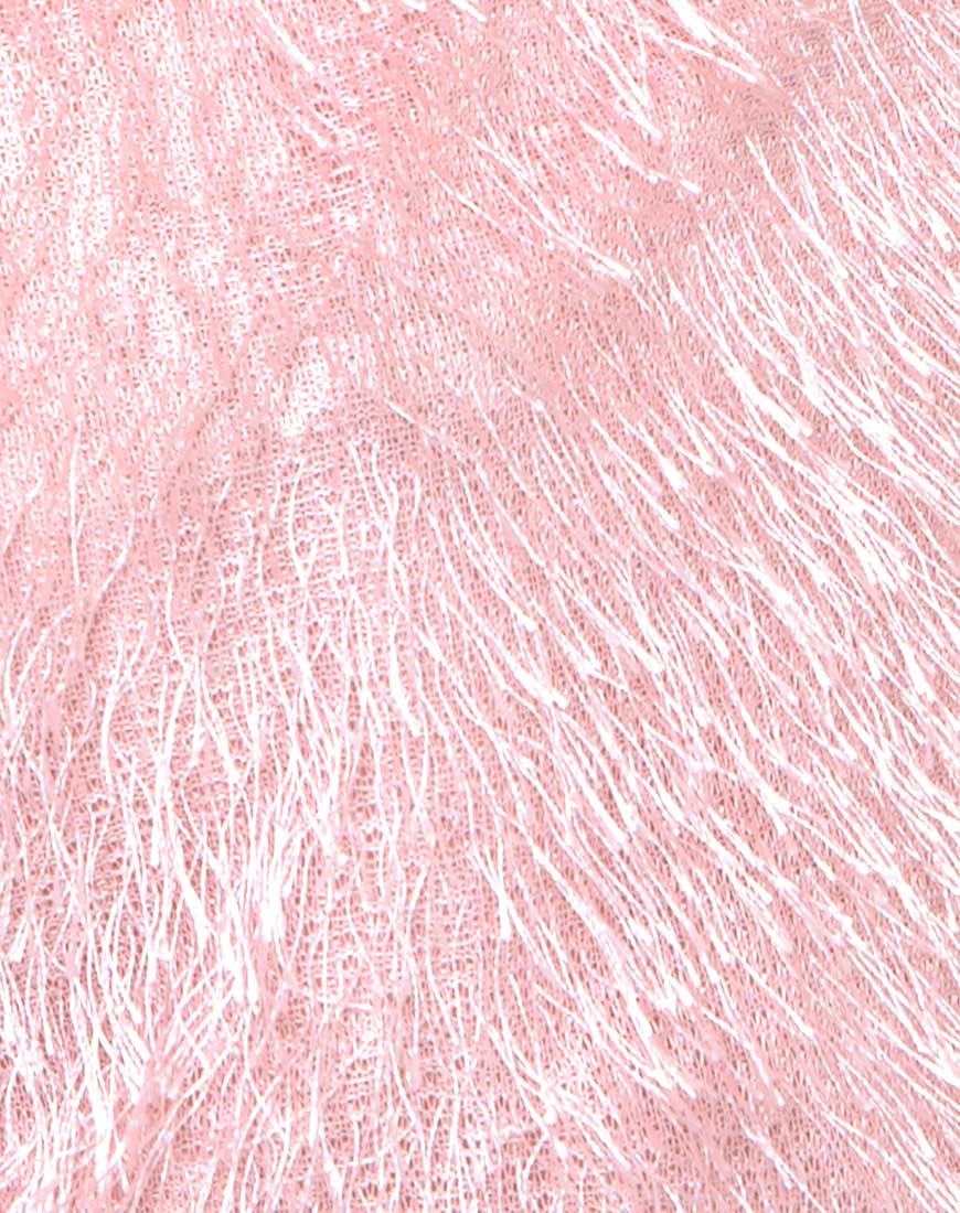 Balien Crop Top in Fringe Sugar Pink - Image 5