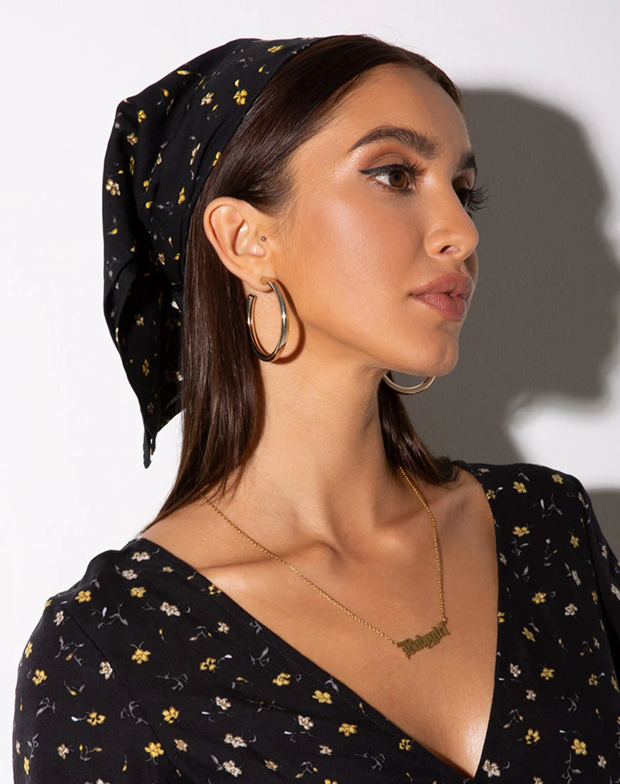 Bandana in Pretty Petal Black - Image 2