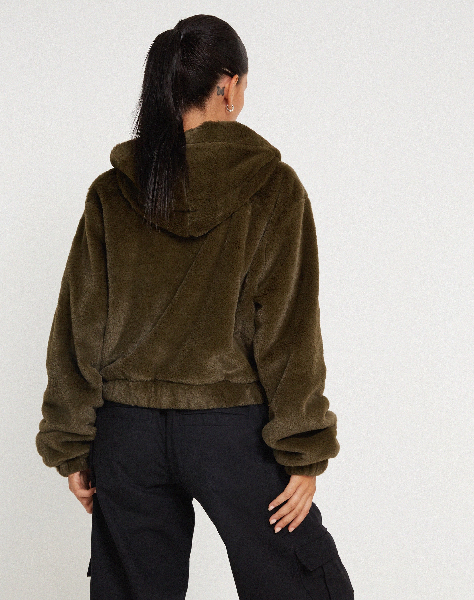 Banowa Zip Up Jacket in Olive - Image 5
