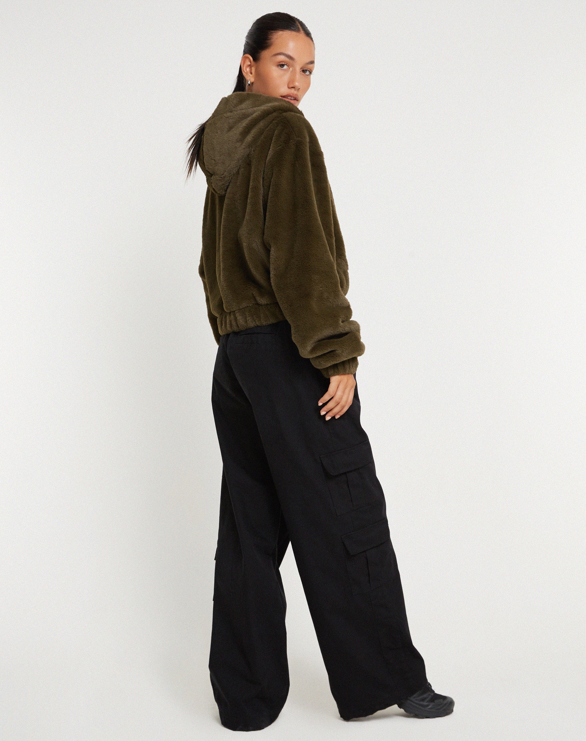 Banowa Zip Up Jacket in Olive - Image 7