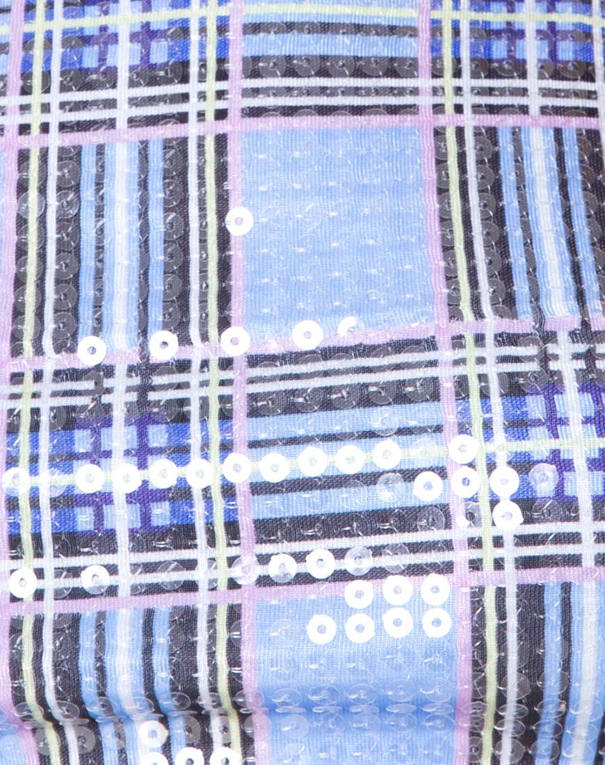 Barilla Crop Top in 90's Check with Clear Sequin - Image 6