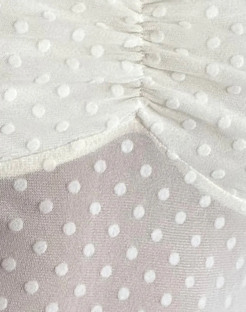Bartila Top in Ivory Polka Flock - Image 6