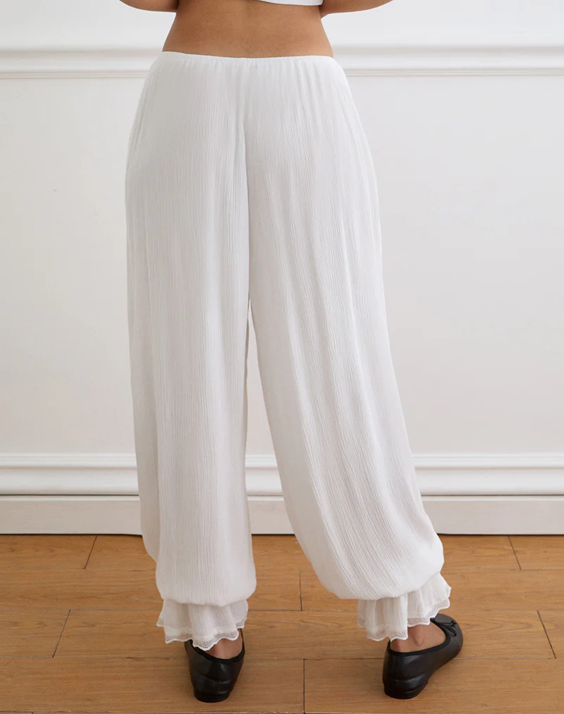 Basma Bloomer Trouser in Rayon White - Image 5