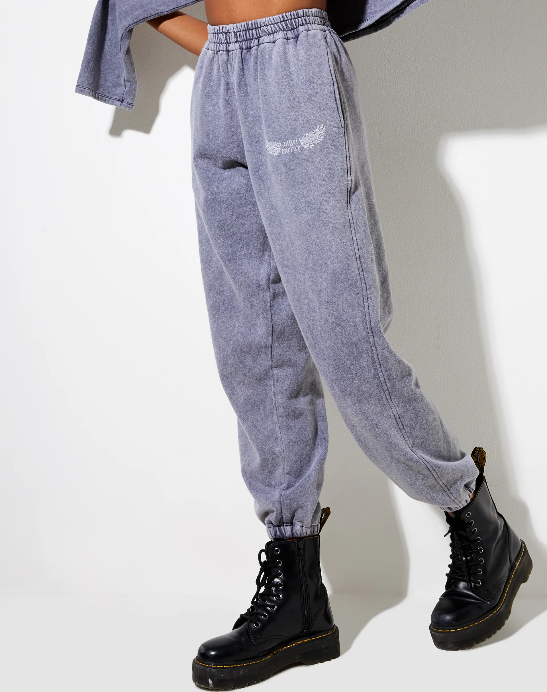 Basta Jogger in Charcoal Wash 'Angel Energy' Wings - Image 3