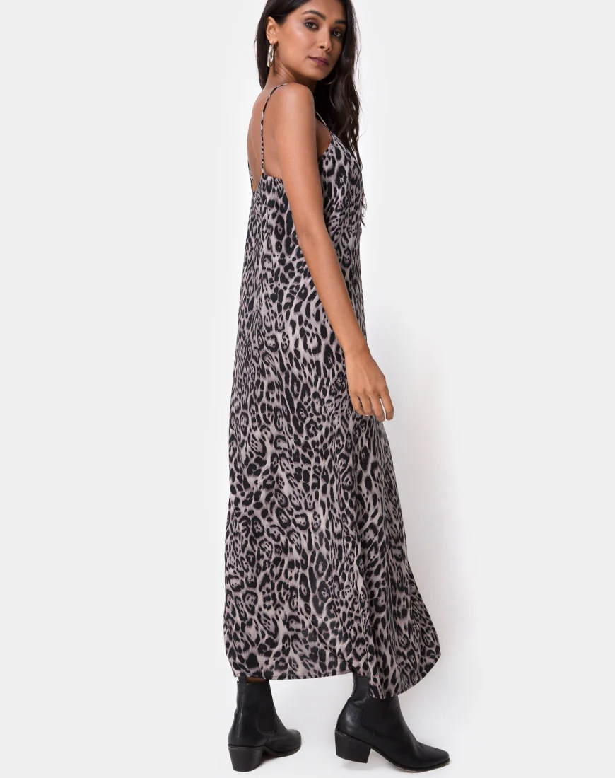 Batis Maxi Dress in Leopard Grey - Image 2