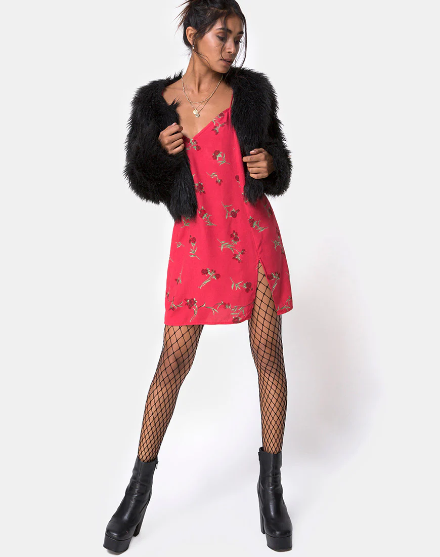 Batista Slip Dress in Rouge Rose Pink - Image 4