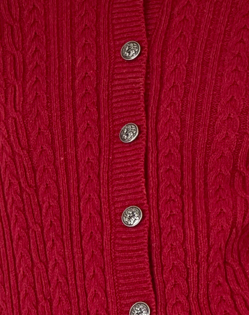 Bavana Cardigan in Deep Red - Image 6