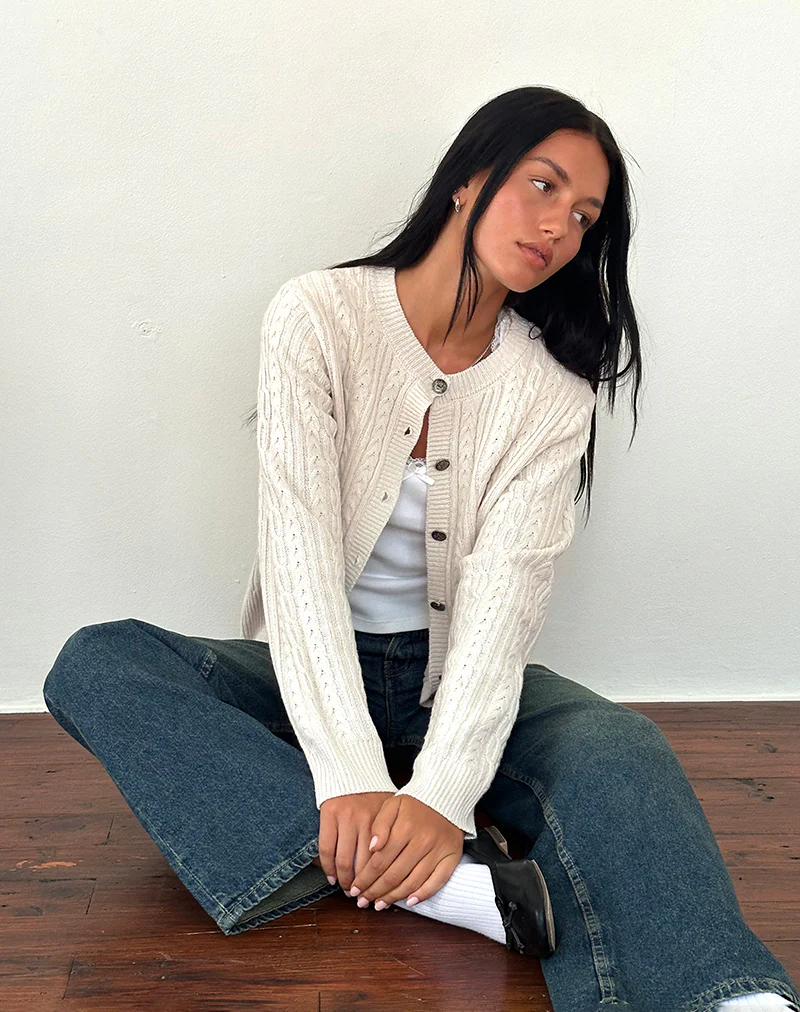 Bavana Cardigan in Ivory - Image 4