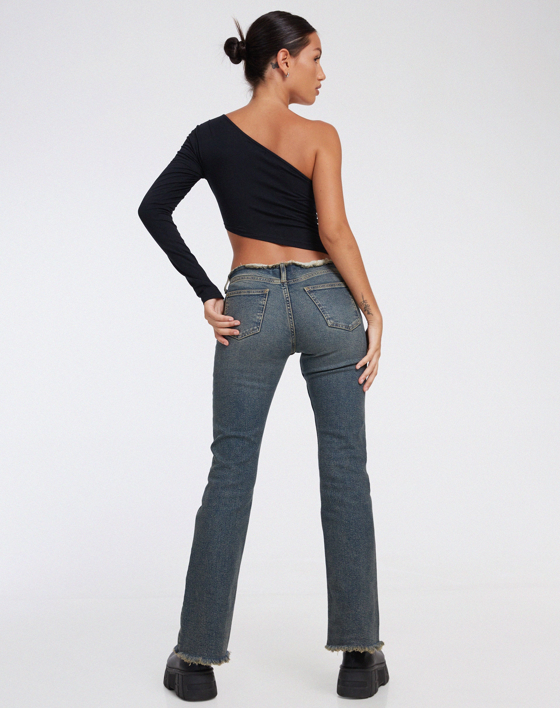 Baylee Crop Top in Lycra Black - Image 4