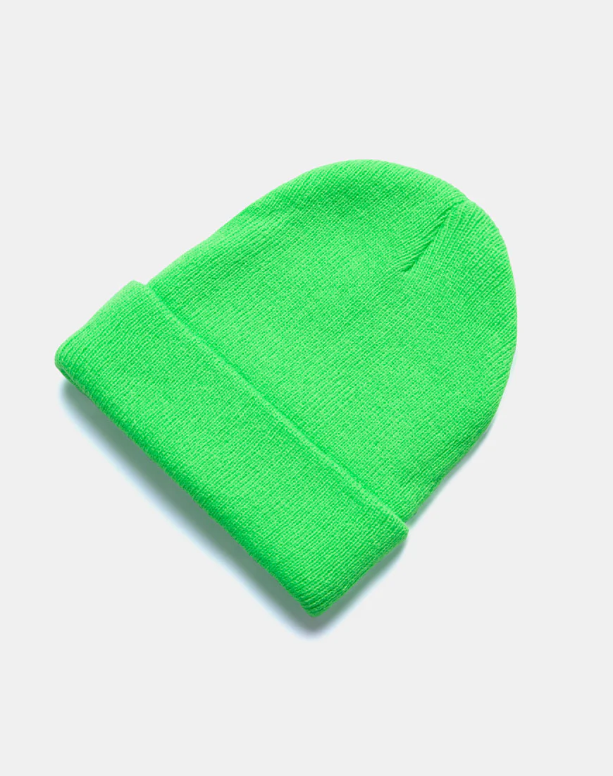Beanie Hat in Slime Green - Image 4