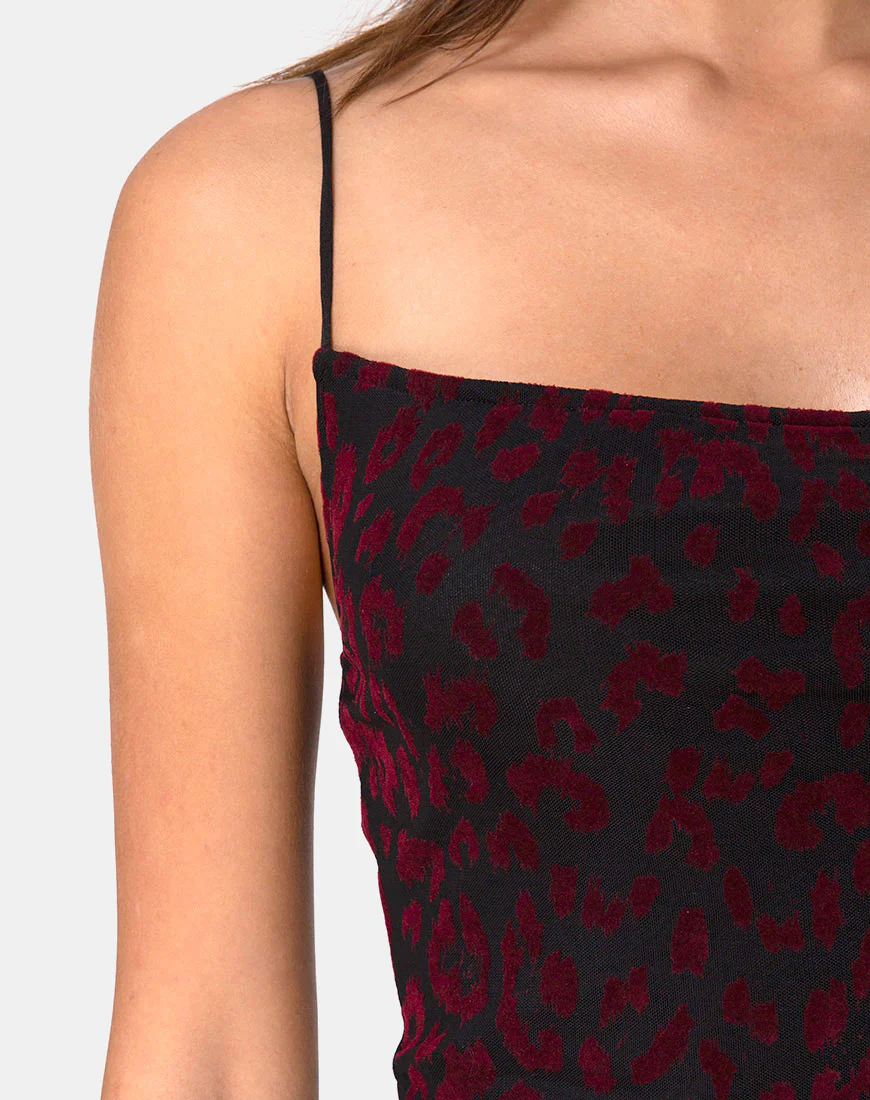 Becky Dress in Red Leopard Net - Image 6