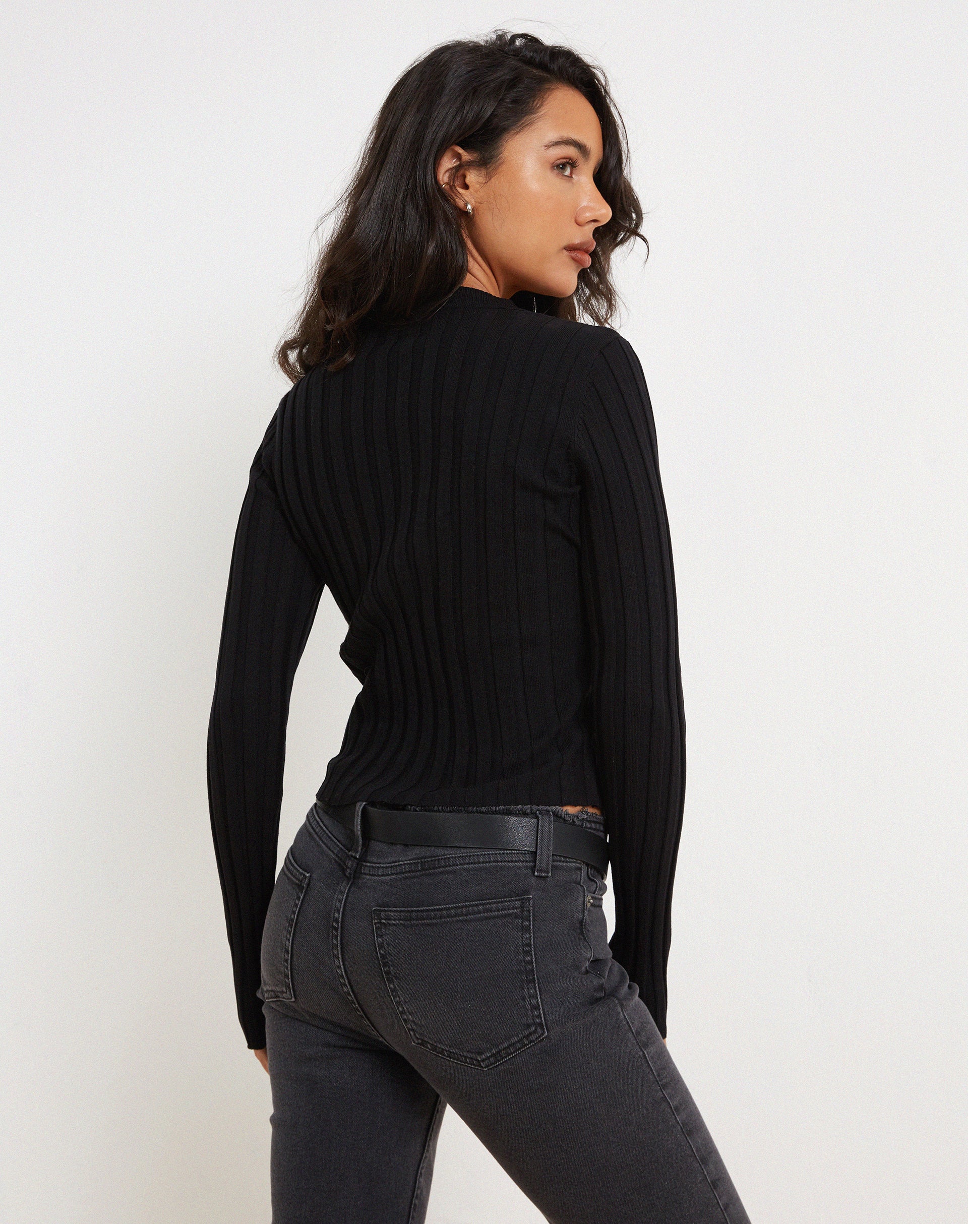 Belen Long Sleeve Top in Black - Image 3