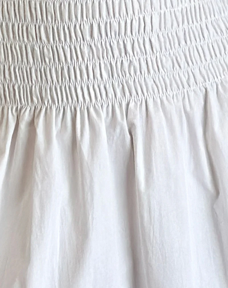 Belesi Bandeau Midi Dress in Poplin White - Image 5