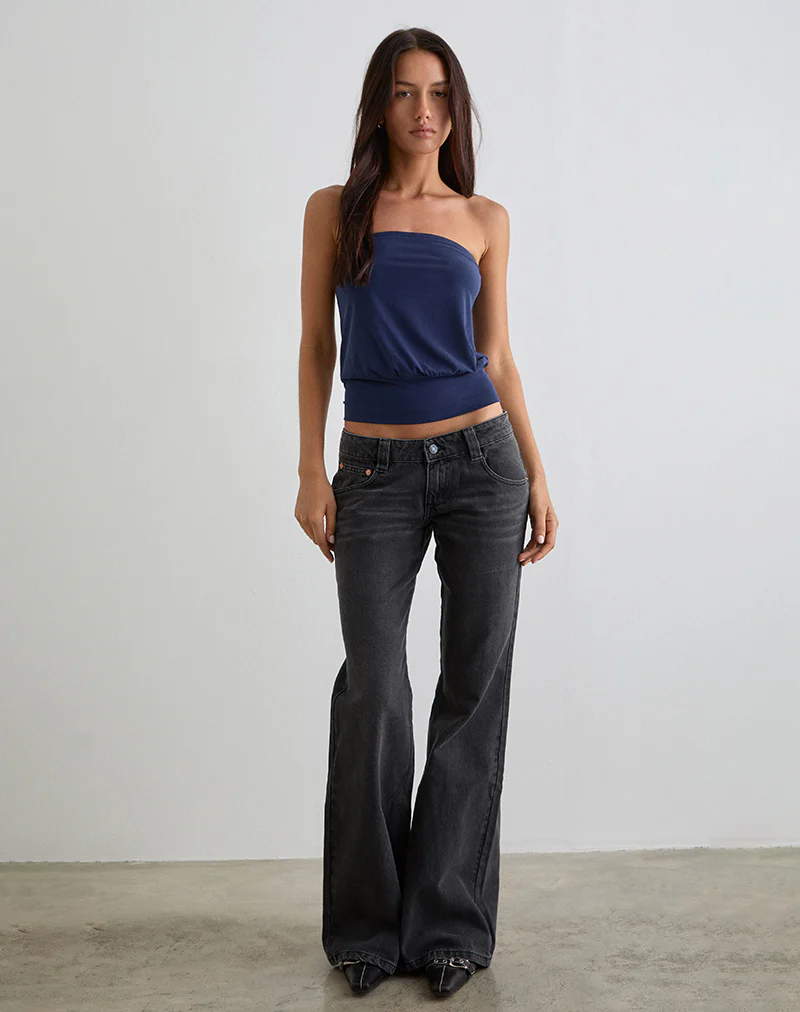 Bell Bottom Low Rise Flare Jeans in Vintage Black - Image 3