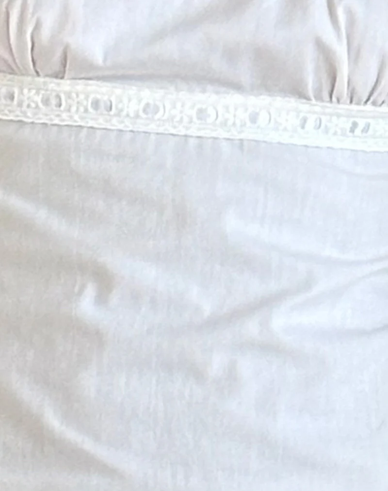 Bella Mini Tea Dress in Poplin White - Image 7