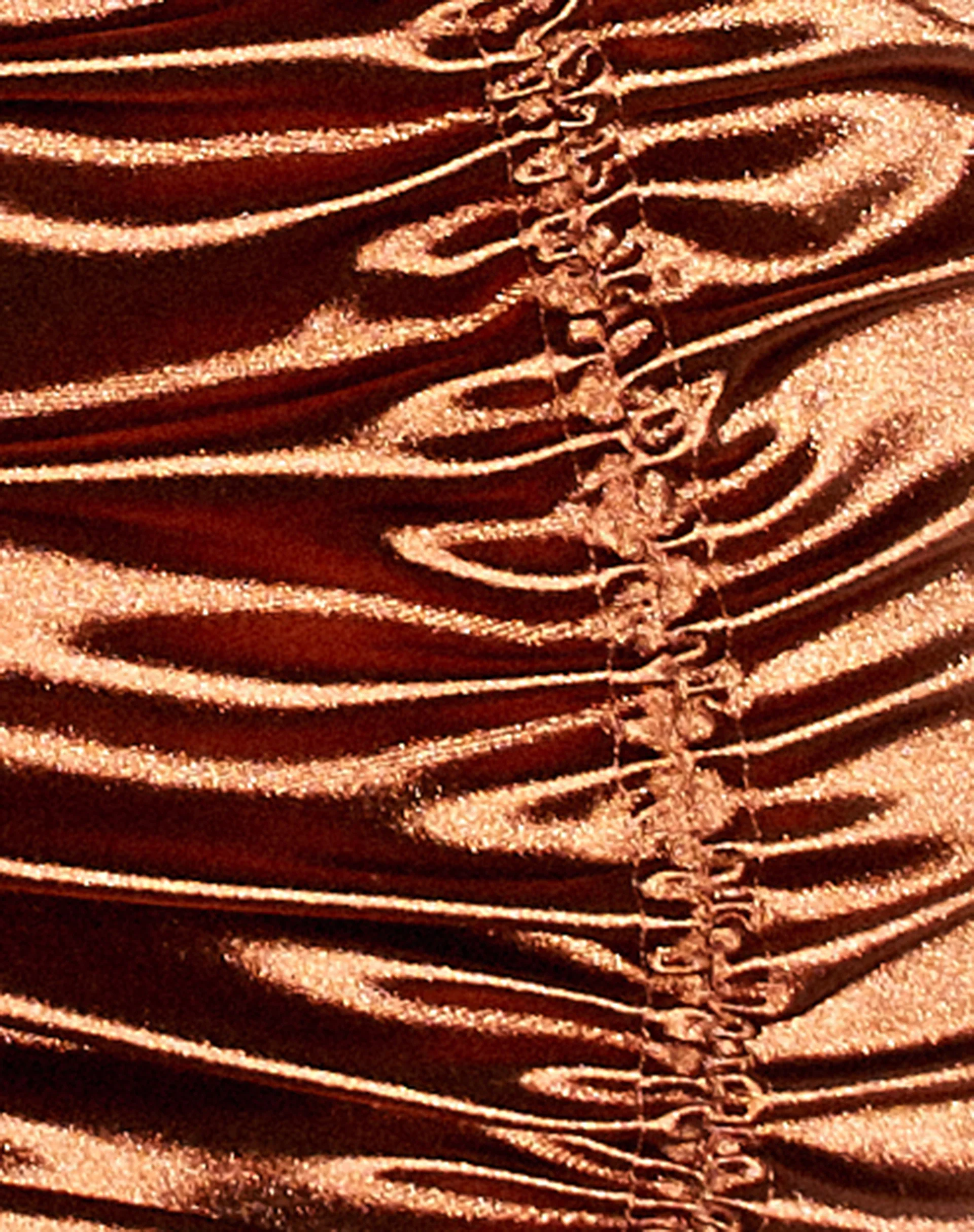 Bella Mini Skirt in Satin Spandex Brown - Image 5